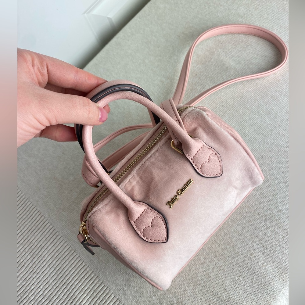 Juicy Couture Velour Blush Baby Pink Micro Bag / Purse - Picture 3 of 11